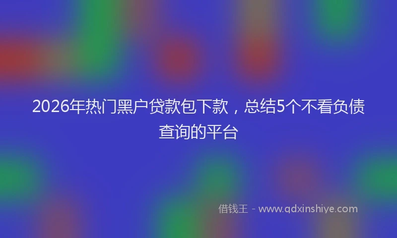 2026年热门黑户贷款包下款，总结5个不看负债查询的平台