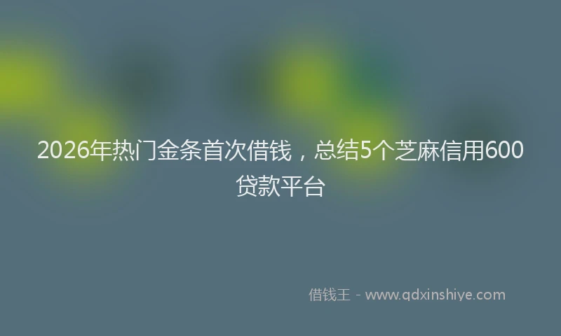2026年热门金条首次借钱，总结5个芝麻信用600贷款平台