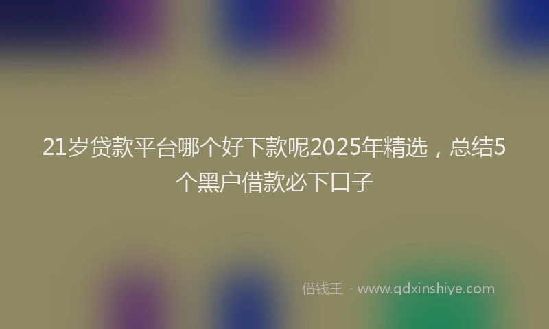 21岁贷款平台哪个好下款呢2025年精选，总结5个黑户借款必下口子