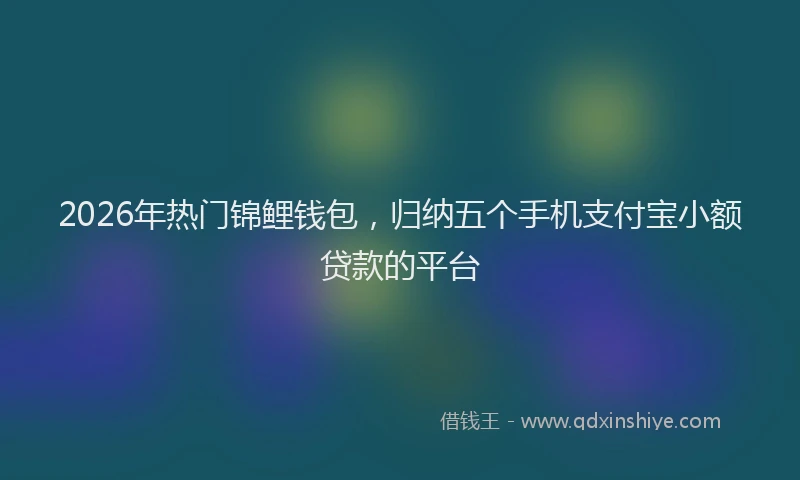 2026年热门锦鲤钱包，归纳五个手机支付宝小额贷款的平台