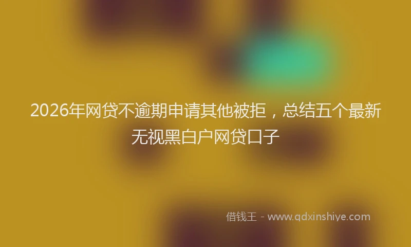 2026年网贷不逾期申请其他被拒，总结五个最新无视黑白户网贷口子