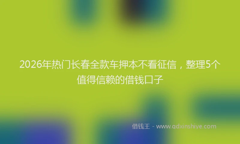 2026年热门长春全款车押本不看征信，整理5个值得信赖的借钱口子