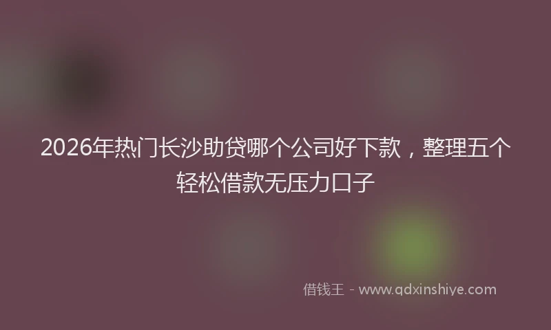 2026年热门长沙助贷哪个公司好下款，整理五个轻松借款无压力口子
