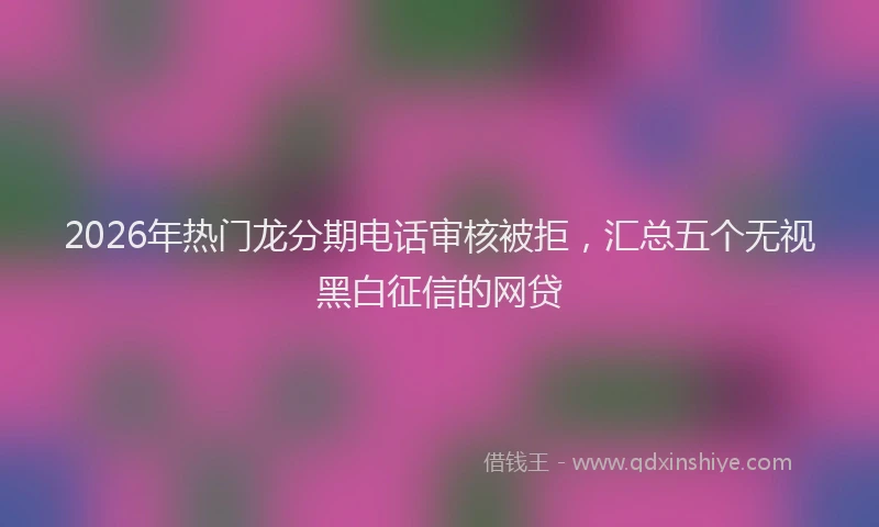 2026年热门龙分期电话审核被拒，汇总五个无视黑白征信的网贷