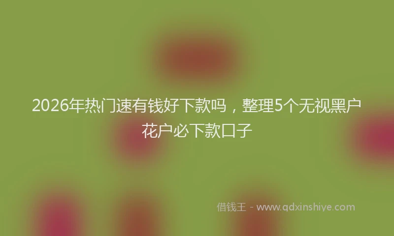 2026年热门速有钱好下款吗,整理5个无视黑户花户必下款口子