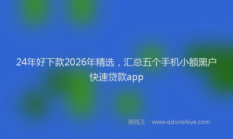 24年好下款2026年精选，汇总五个手机小额黑户快速贷款app