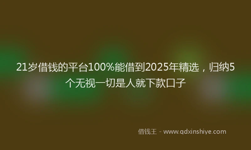 21岁借钱的平台100%能借到2025年精选，归纳5个无视一切是人就下款口子