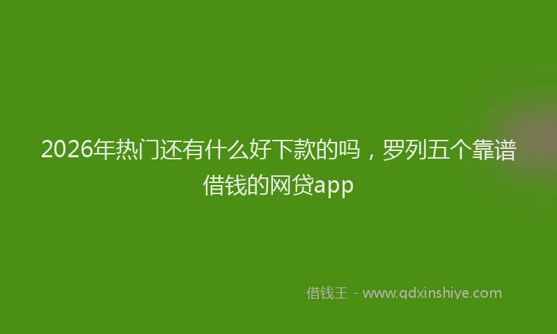 2026年热门还有什么好下款的吗，罗列五个靠谱借钱的网贷app