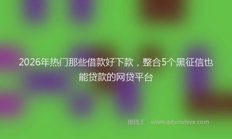 2026年热门那些借款好下款，整合5个黑征信也能贷款的网贷平台