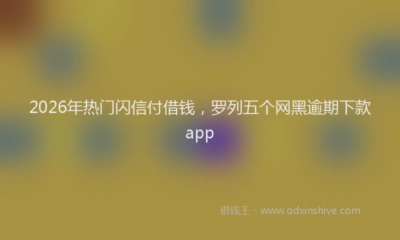 2026年热门闪信付借钱，罗列五个网黑逾期下款app
