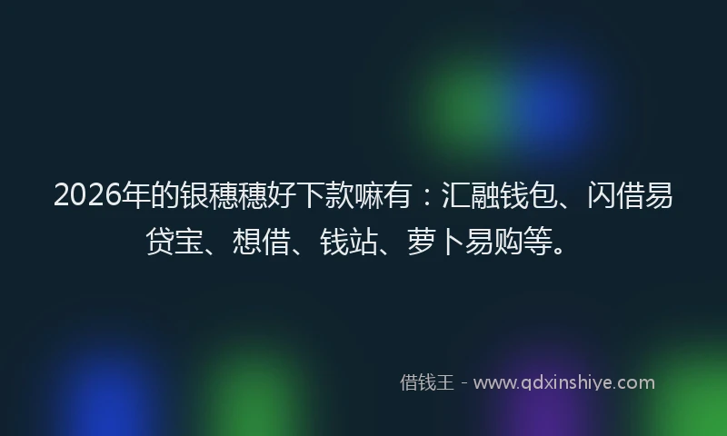 2026年的银穗穗好下款嘛有：汇融钱包、闪借易贷宝、想借、钱站、萝卜易购等。