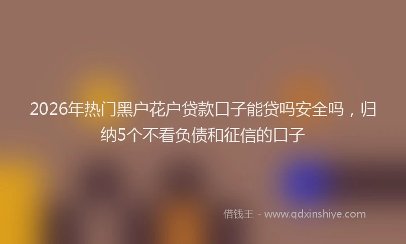 2026年热门黑户花户贷款口子能贷吗安全吗，归纳5个不看负债和征信的口子