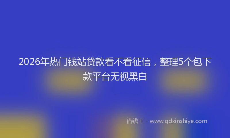 2026年热门钱站贷款看不看征信，整理5个包下款平台无视黑白
