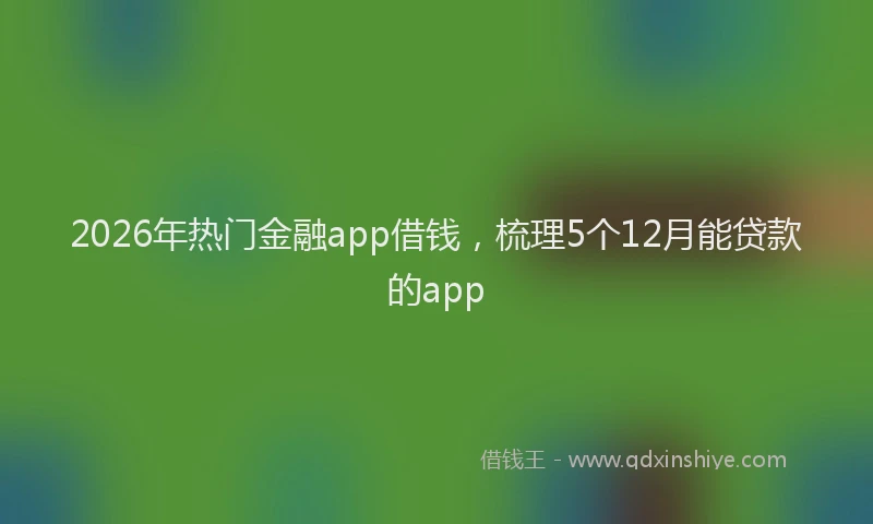 2026年热门金融app借钱，梳理5个12月能贷款的app