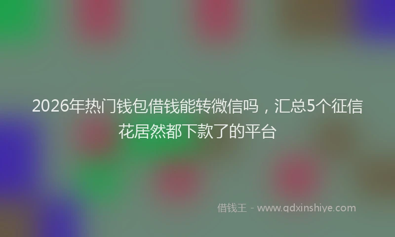 2026年热门钱包借钱能转微信吗，汇总5个征信花居然都下款了的平台