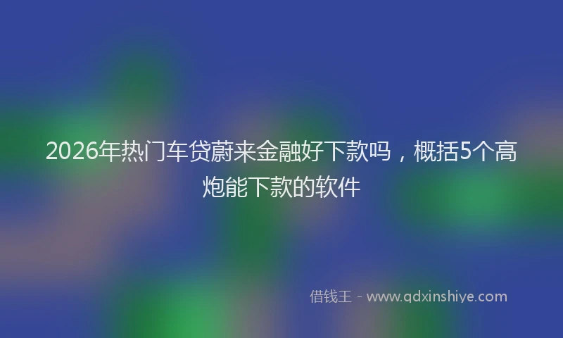 2026年热门车贷蔚来金融好下款吗,概括5个高炮能下款的软件