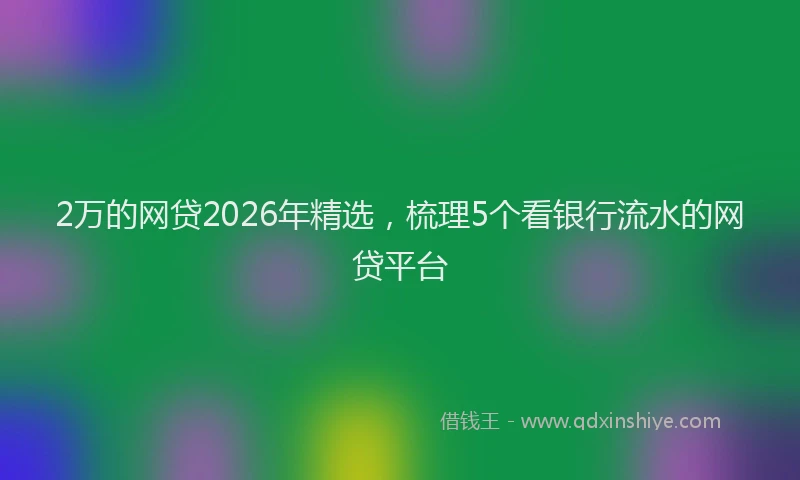 2万的网贷2026年精选，梳理5个看银行流水的网贷平台