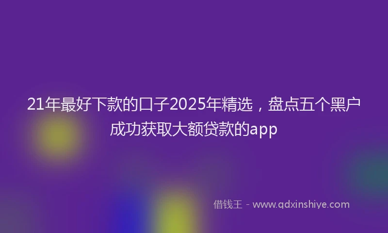 21年最好下款的口子2025年精选，盘点五个黑户成功获取大额贷款的app