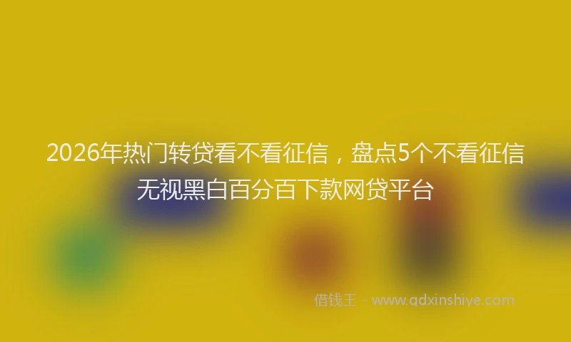 2026年热门转贷看不看征信，盘点5个不看征信无视黑白百分百下款网贷平台