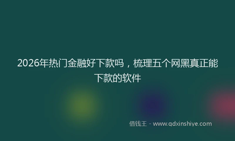 2026年热门金融好下款吗，梳理五个网黑真正能下款的软件