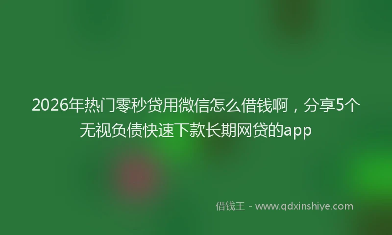 2026年热门零秒贷用微信怎么借钱啊,分享5个无视负债快速下款长期网贷的app