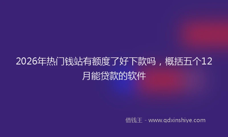 2026年热门钱站有额度了好下款吗，概括五个12月能贷款的软件