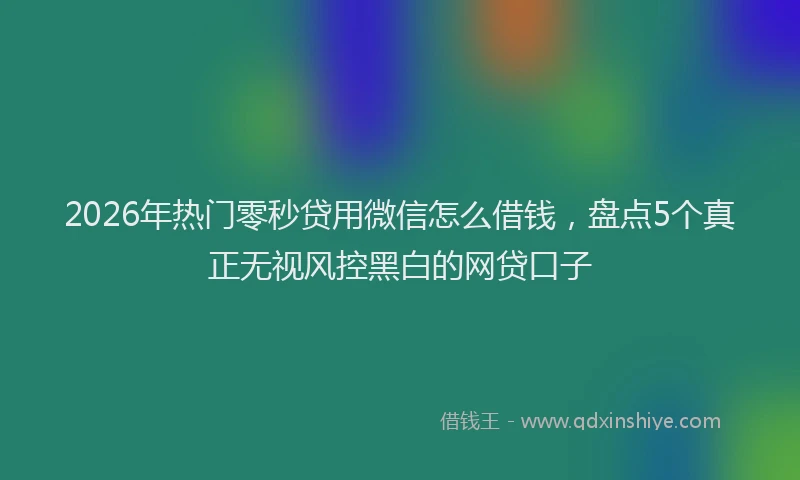 2026年热门零秒贷用微信怎么借钱，盘点5个真正无视风控黑白的网贷口子