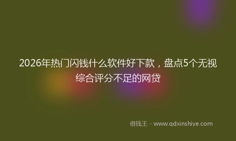 2026年热门闪钱什么软件好下款，盘点5个无视综合评分不足的网贷
