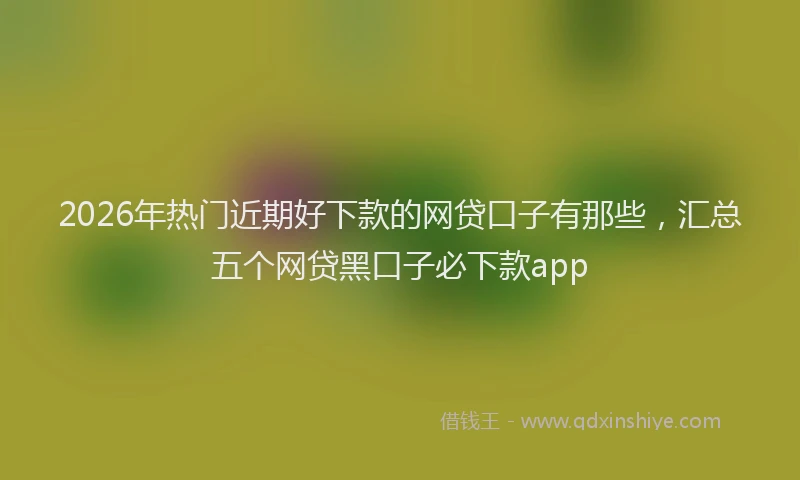 2026年热门近期好下款的网贷口子有那些，汇总五个网贷黑口子必下款app