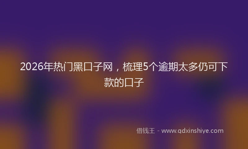 2026年热门黑口子网，梳理5个逾期太多仍可下款的口子