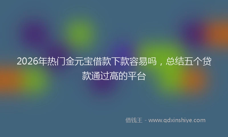 2026年热门金元宝借款下款容易吗，总结五个贷款通过高的平台