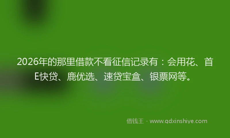 2026年的那里借款不看征信记录有：会用花、首E快贷、鹿优选、速贷宝盒、银票网等。
