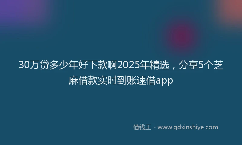30万贷多少年好下款啊2025年精选，分享5个芝麻借款实时到账速借app