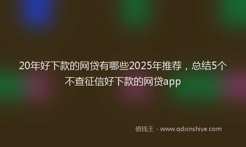 20年好下款的网贷有哪些2025年推荐，总结5个不查征信好下款的网贷app