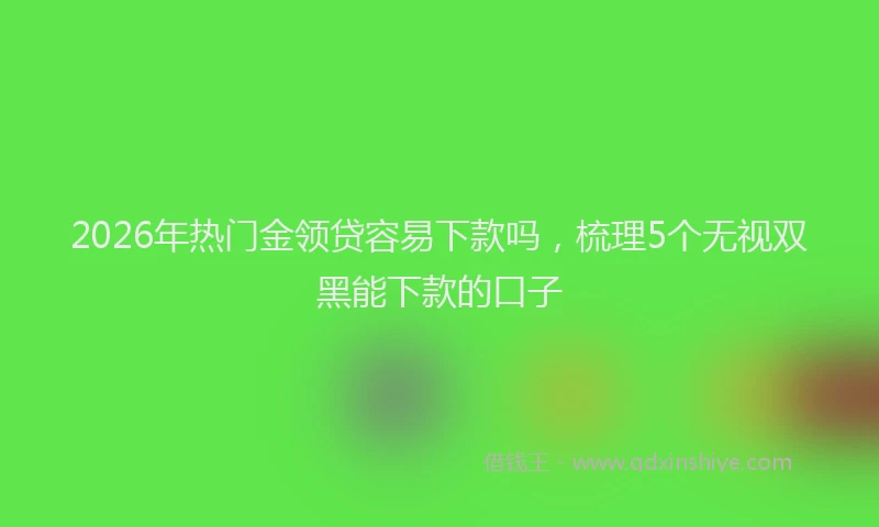2026年热门金领贷容易下款吗，梳理5个无视双黑能下款的口子