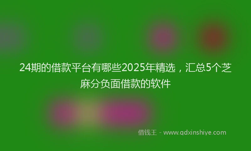 24期的借款平台有哪些2025年精选，汇总5个芝麻分负面借款的软件