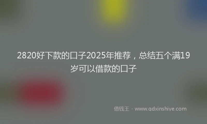 2820好下款的口子2025年推荐，总结五个满19岁可以借款的口子