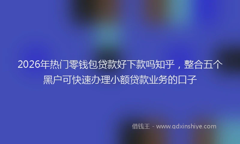 2026年热门零钱包贷款好下款吗知乎，整合五个黑户可快速办理小额贷款业务的口子