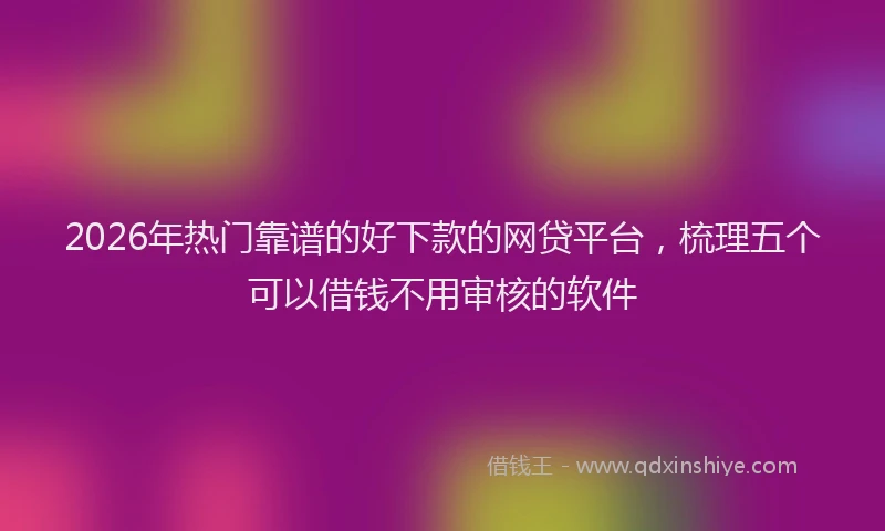 2026年热门靠谱的好下款的网贷平台，梳理五个可以借钱不用审核的软件