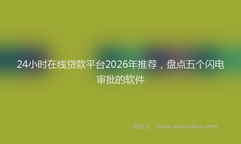 24小时在线贷款平台2026年推荐,盘点五个闪电审批的软件