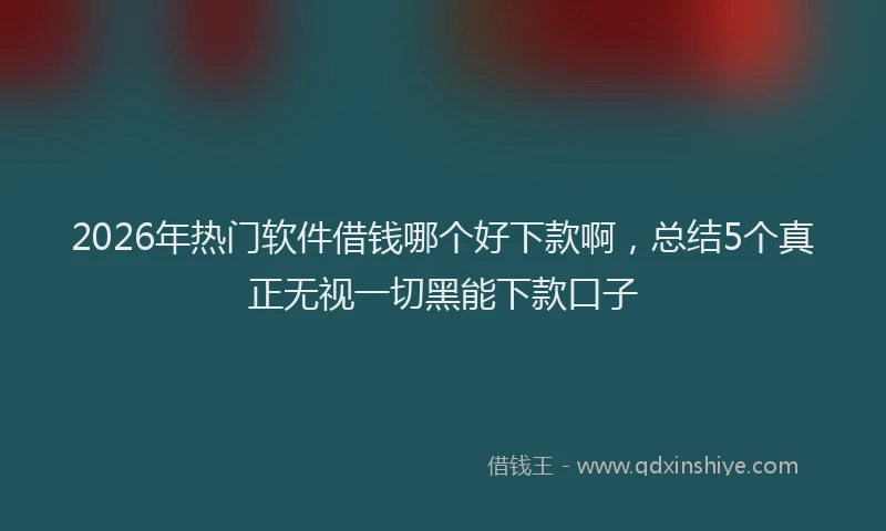 2026年热门软件借钱哪个好下款啊，总结5个真正无视一切黑能下款口子