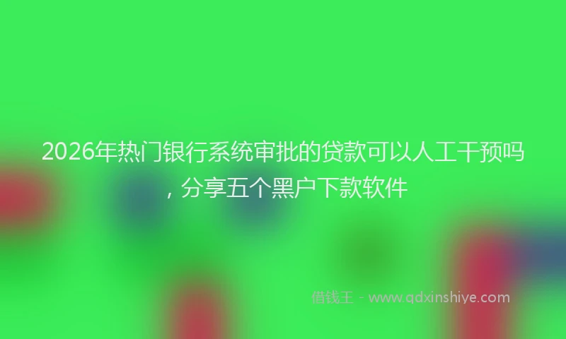2026年热门银行系统审批的贷款可以人工干预吗，分享五个黑户下款软件