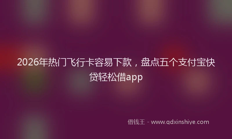 2026年热门飞行卡容易下款，盘点五个支付宝快贷轻松借app