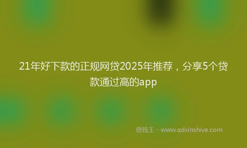 21年好下款的正规网贷2025年推荐，分享5个贷款通过高的app
