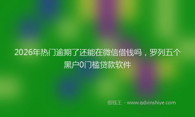 2026年热门逾期了还能在微信借钱吗，罗列五个黑户0门槛贷款软件