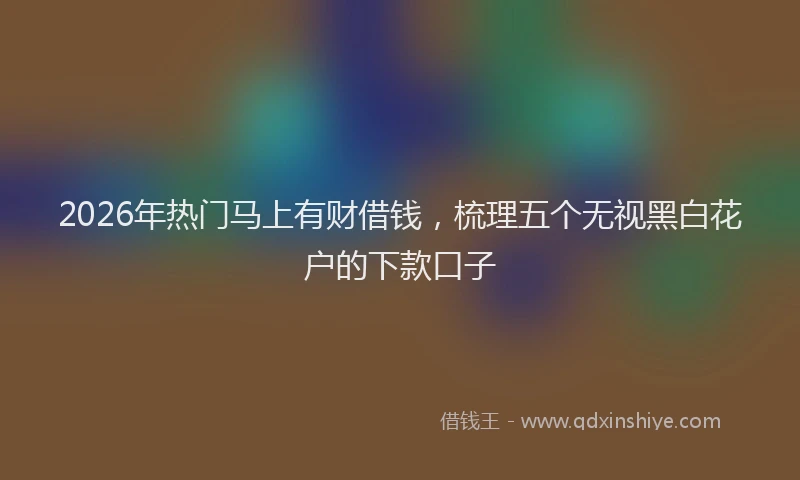 2026年热门马上有财借钱，梳理五个无视黑白花户的下款口子