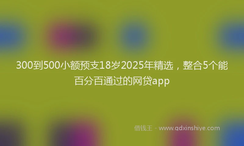 300到500小额预支18岁2025年精选，整合5个能百分百通过的网贷app
