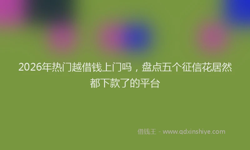2026年热门越借钱上门吗，盘点五个征信花居然都下款了的平台