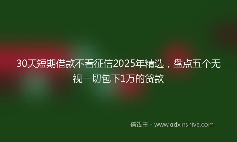 30天短期借款不看征信2025年精选，盘点五个无视一切包下1万的贷款