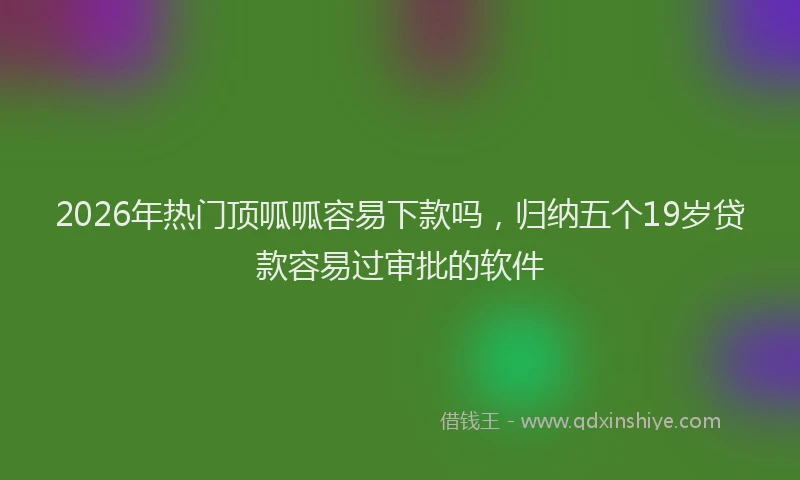 2026年热门顶呱呱容易下款吗，归纳五个19岁贷款容易过审批的软件